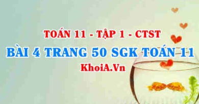 Bài 4 trang 50 SGK Toán 11 Tập 1 Chân trời sáng tạo